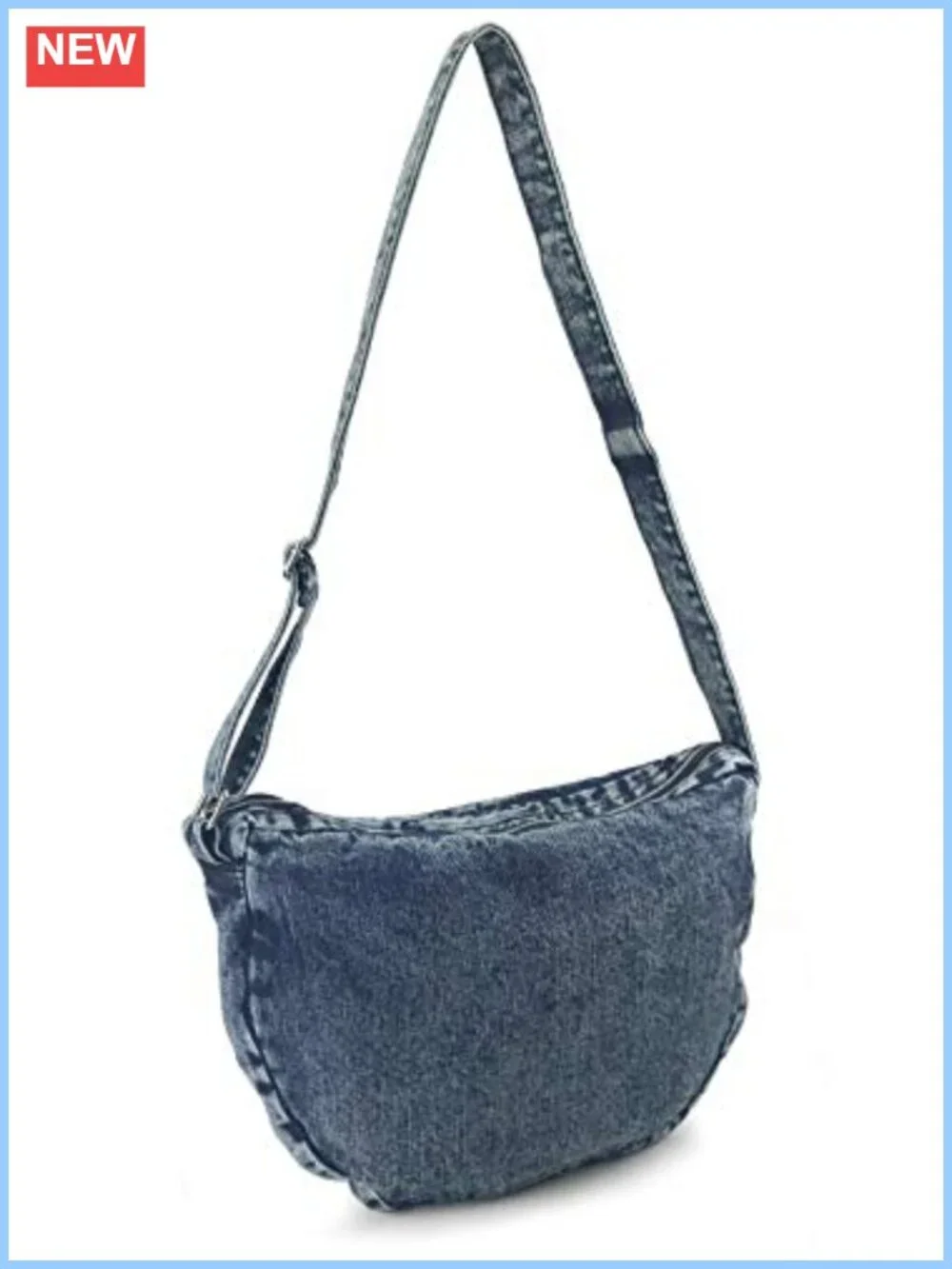 Denim Hobo Crossbody Bag Women's Shoulder Bag with Adjustable Strap